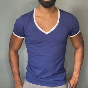 Static Navy Deep V-neck